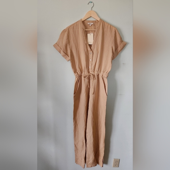 Bloomingdale's Elan Tan Jumpsuit Sz S - Picture 6 of 7